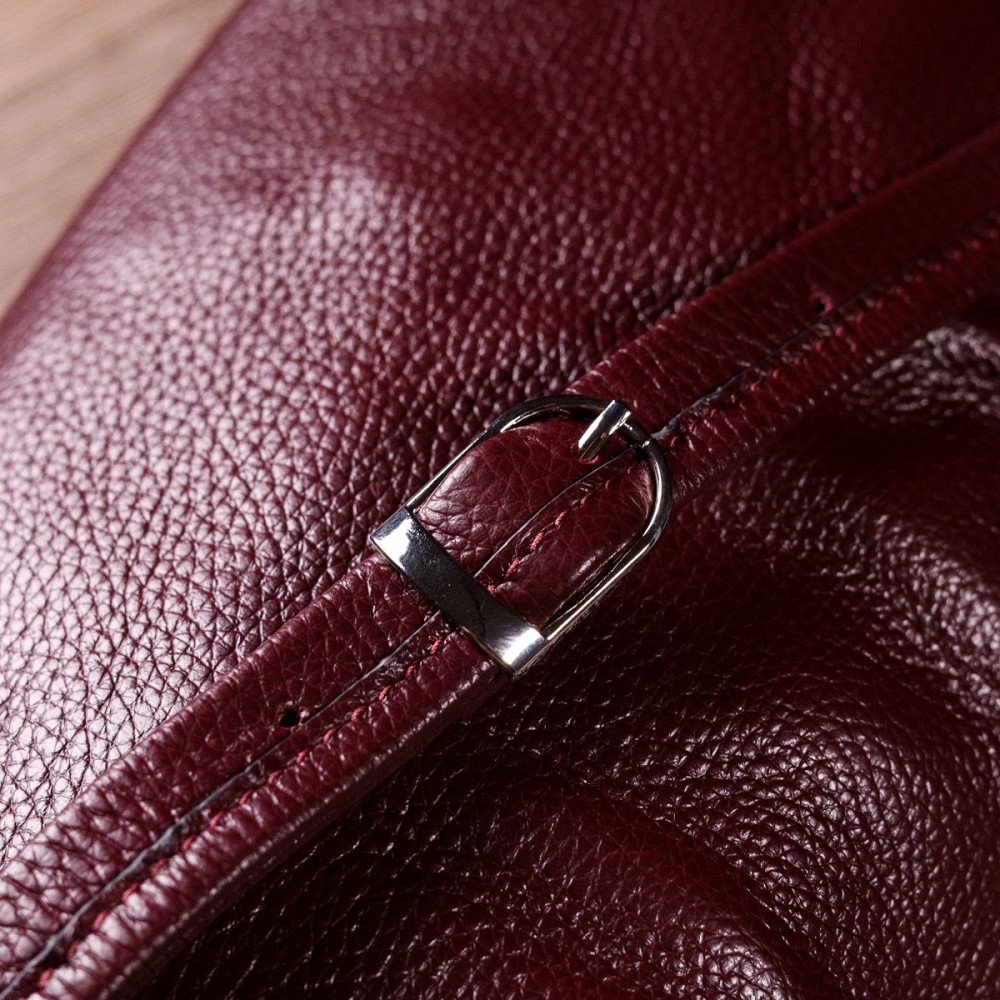Красивая женская сумка багет кожаная Бордовый (KARYA) Киев - изображение 4