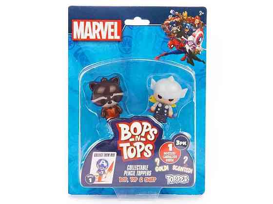 Набор фигурок Bop n Tops топперов коллекционных Марвел (3 фигурки, ассорти) MAR-3980-KV-FO ТМ SAMBRO Киев