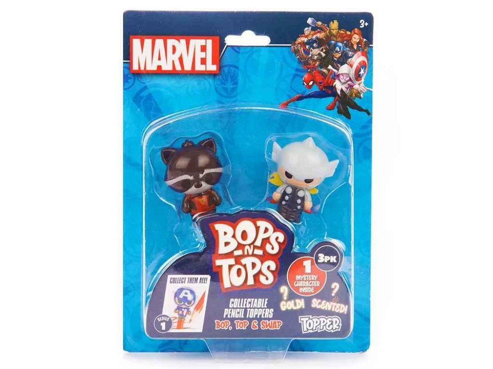 Набор фигурок Bop n Tops топперов коллекционных Марвел (3 фигурки, ассорти) MAR-3980-KV-FO ТМ SAMBRO Киев - изображение 1