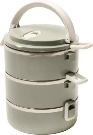 Ланч-бокс Supretto трехсекционный круглый из нержавеющей стали 1500 мл Коломия