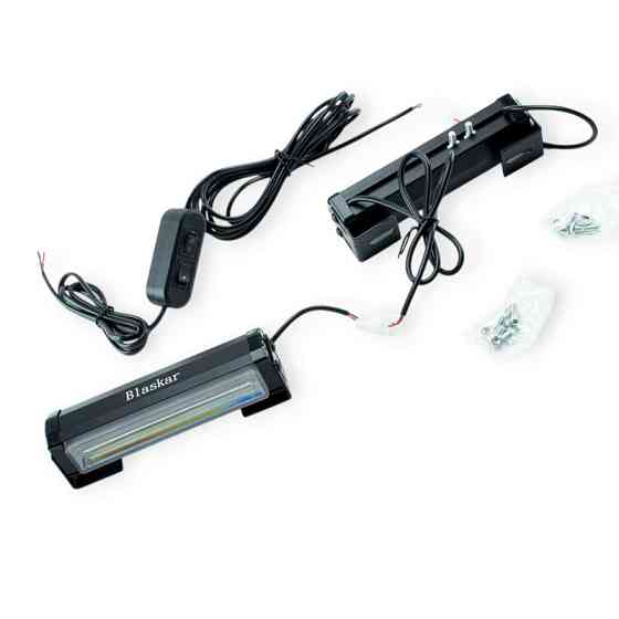 Фара LED прямоугольная 165х40х45 (Д В Ш) 2 секции синяя стробоскоп, штекер в прикуриватель дополнительная Мукачево