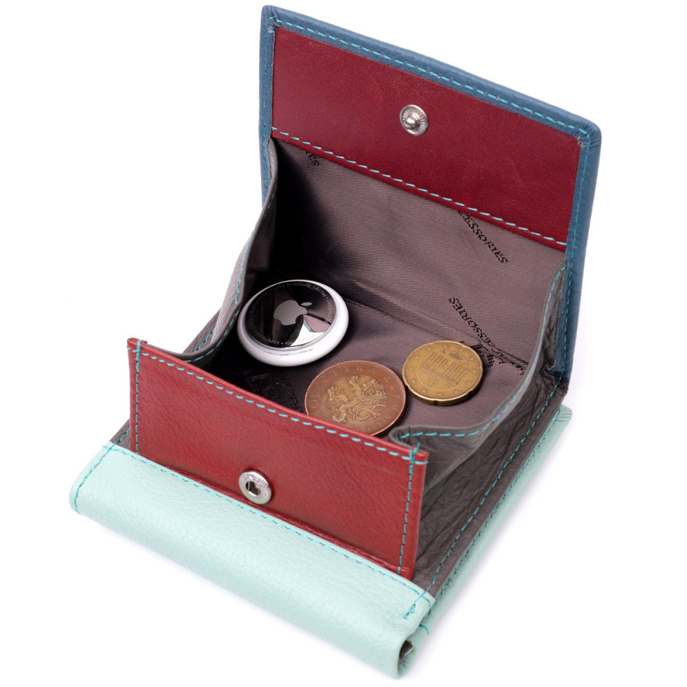 Женский кошелек с оригинальной монетницей из натуральной кожи Разноцветный (ST Leather) Киев - изображение 1