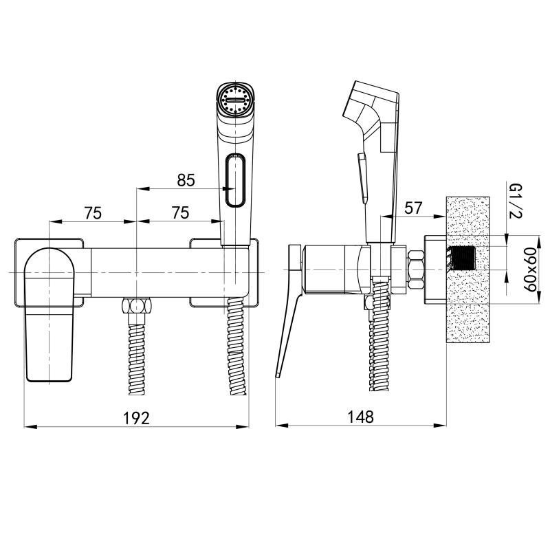 Набір для гігієнічного душу Qtap Nando QTNAN262CRM48654 Chrome Київ - фото 2