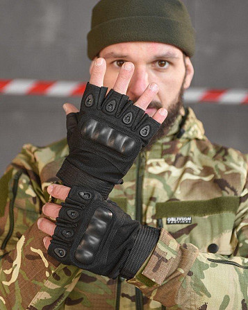 Рукавички тактичні black безпалі ВТ6244 Одесса - изображение 1