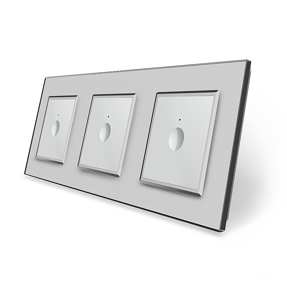 LIVOLO Сенсорний прохідний/перехресний вимикач Sense 3 сенсора (1-1-1) Livolo сірий скло (VL-C7 Коломия - фото 8