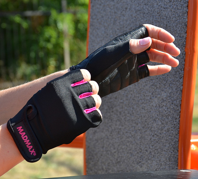 Рукавички для фітнесу MadMax MFG-251 Rainbow Pink M Каменское - изображение 8