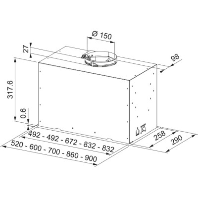 Вытяжка кухонная Franke Box Flush Basic FBFE BK A70 (305.0728.431) Винница - изображение 6