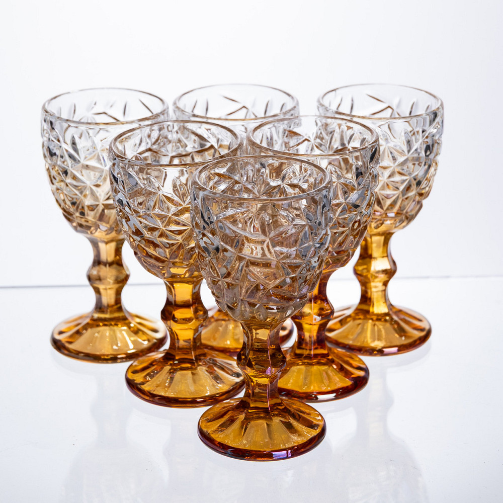 Набір чарок на ніжці 6 штук 50 мл для міцних напоїв скляні Yiwu HP-19-194 Коломия - фото 1