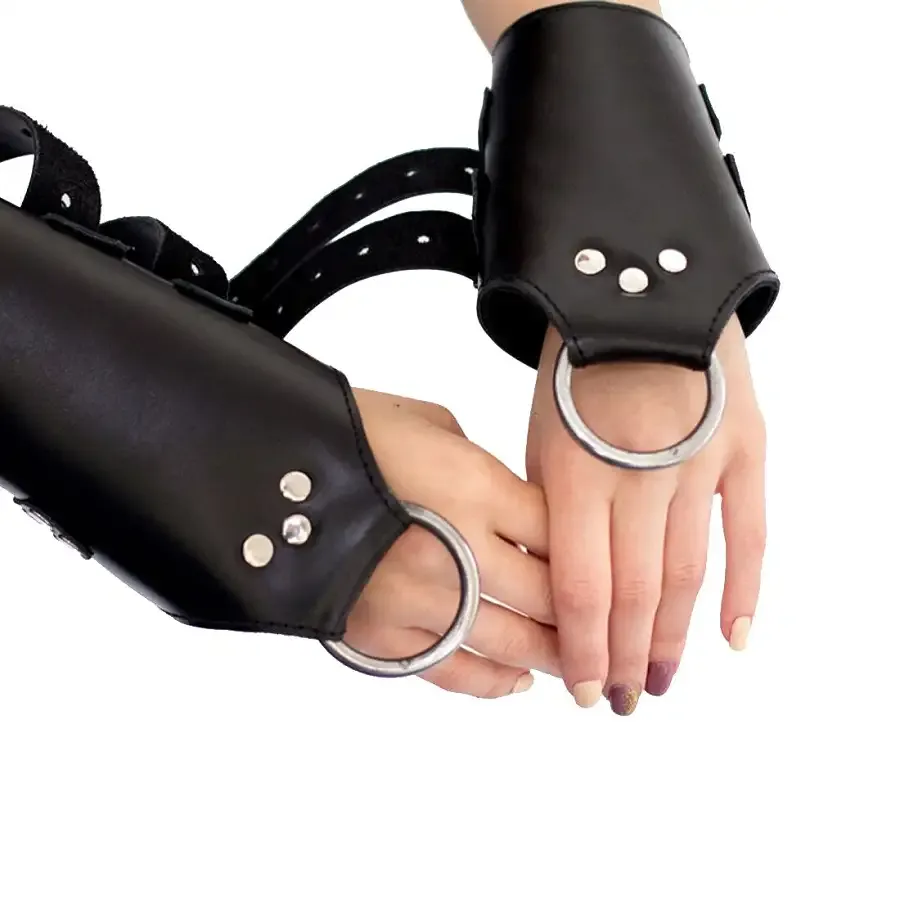 Манжети для підвісу за руки Art of Sex – Kinky Hand Cuffs For Suspension, чорні, натуральна шкіра Львів - фото 7