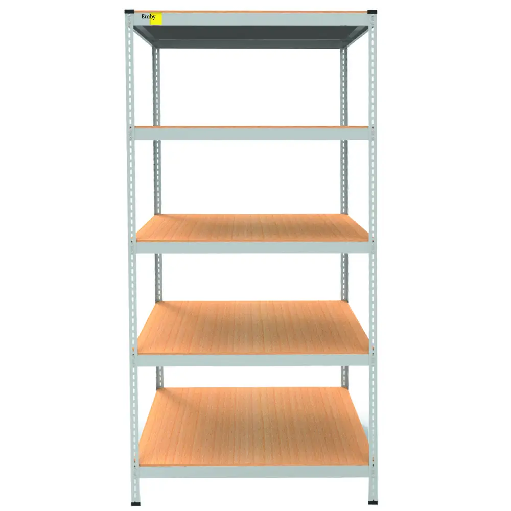 Металлический стеллаж Emby Light Series 5 полок ДСП до 100кг (размер 2400х900x600) Белый Киев - изображение 1