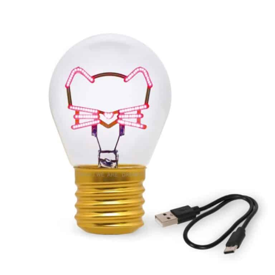 Настольная лампа Legami Kitty Bulb Fiction, декоративный светильник в форме лампочки, беспроводная, USB Type-C, стекло и металл Киев