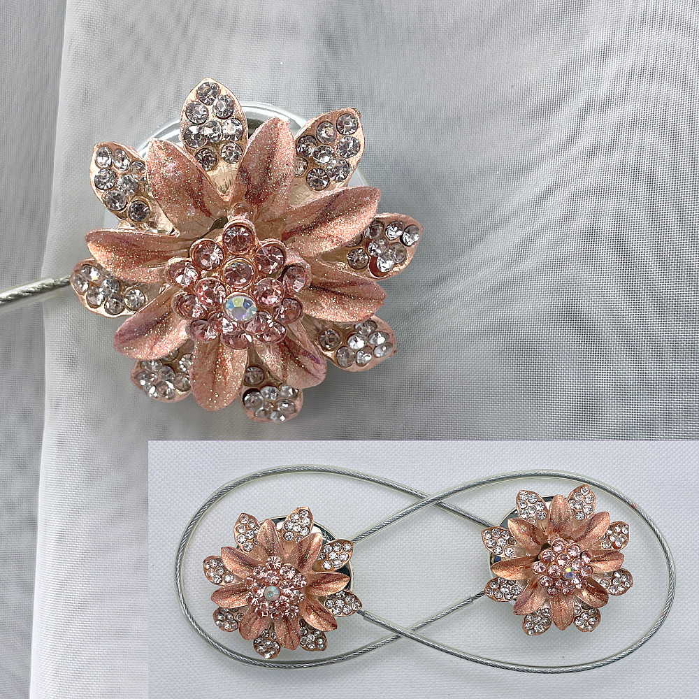 Магніти для штор та гардин "Flowers" набір 2 шт Персиковий (81-191) Київ - фото 1