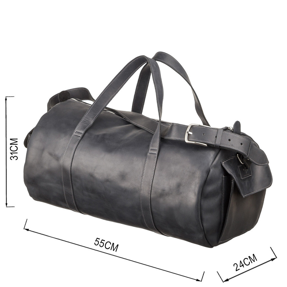 Сумка дорожная Grande Pelle 11046 из винтажной кожи Черная Киев - изображение 3