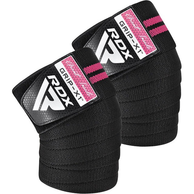 Бинти на коліна RDX GYM KNEE WRAP R11 BLACK/PINK Каменское - изображение 1