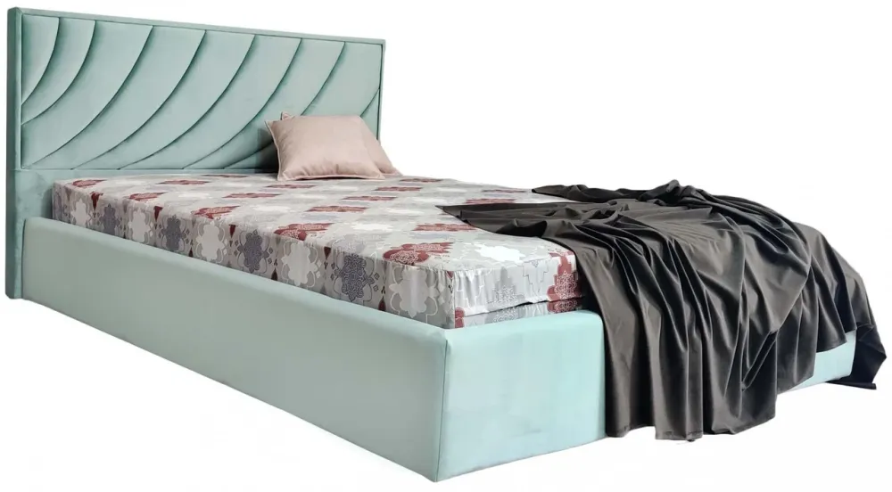 Ліжко BNB Двоспальне Laurel Comfort 180 x 200 см Simple З підйомним механізмом та нішою для білизни Зелений Київ - фото 1