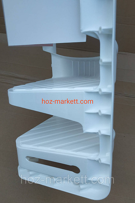Полиця у ванну кутова пластикова біла 28 х 17.5 х 45 см Харків - фото 2