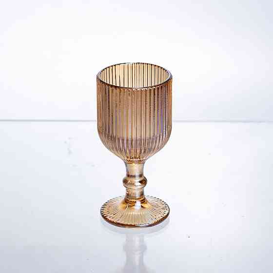 Набір чарок для міцних напоїв 6 штук по 50 мл ребристих із товстого скла коричневий HP-19-221 Коломия