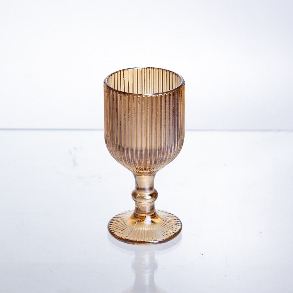 Набір чарок для міцних напоїв 6 штук по 50 мл ребристих із товстого скла коричневий HP-19-221 Коломыя - изображение 1