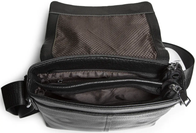 Мужская сумка через плечо кожаная черная Tiding Bag SK A75-181 Киев - изображение 6