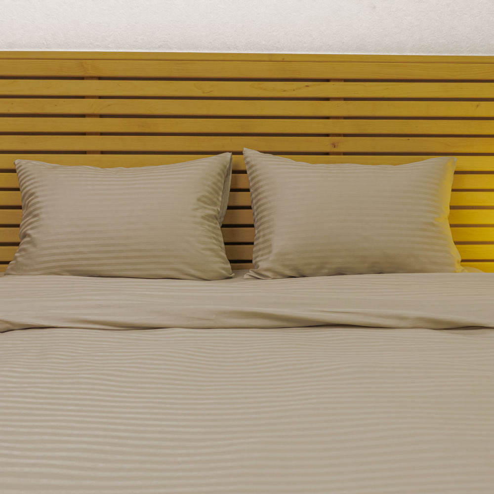 Наволочка страйп сатин на подушку 70х70 см 125 г/м2 YouStar 1 шт. (Пепельный) Сумы - изображение 2