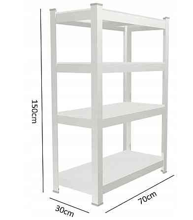 Стелаж металевий 150x70x30 4 полиці (чорний) Київ