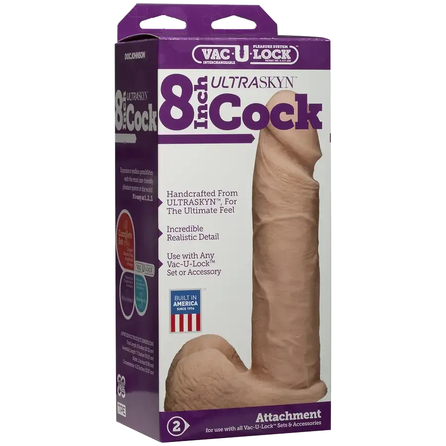 Фалоімітатор Doc Johnson Vac-U-Lock - 8 Inch ULTRASKYN Cock White, діаметр 5,1 см Львів - фото 3
