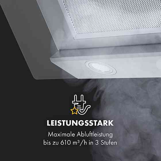 Вытяжка Balzac 80 без головы 80 см 190 Вт 610 м³/ч LED touch нержавеющая сталь / стекло 80 см (Германия, Ровно