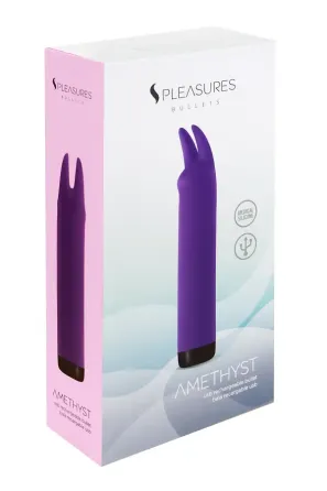 Вібратор S Pleasures Bullets Amethyst, фіолетовий, з двома відростками, 10 режимів, діаметр 3,1 см Львів