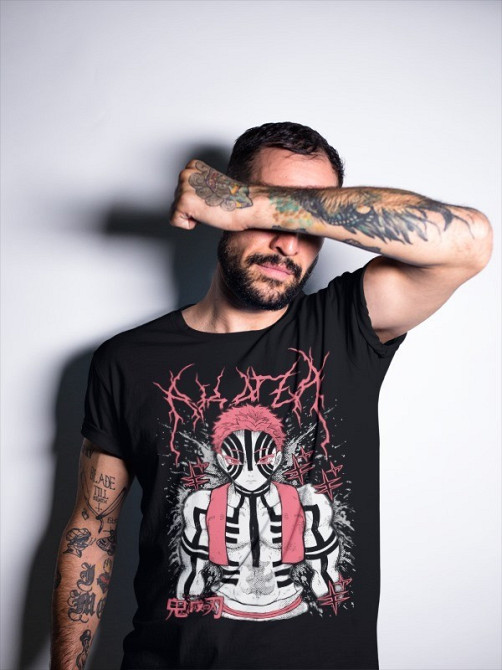 Футболка з аніме принтом Вбивця демонів оверсайз (S/M/L) Чорний AnimeJ0366 Дніпро - фото 3