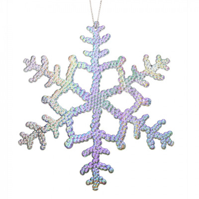 Елочная игрушка Novogod`ko Снежинка 30 см Пластик Перламутр (974872) Винница - изображение 1