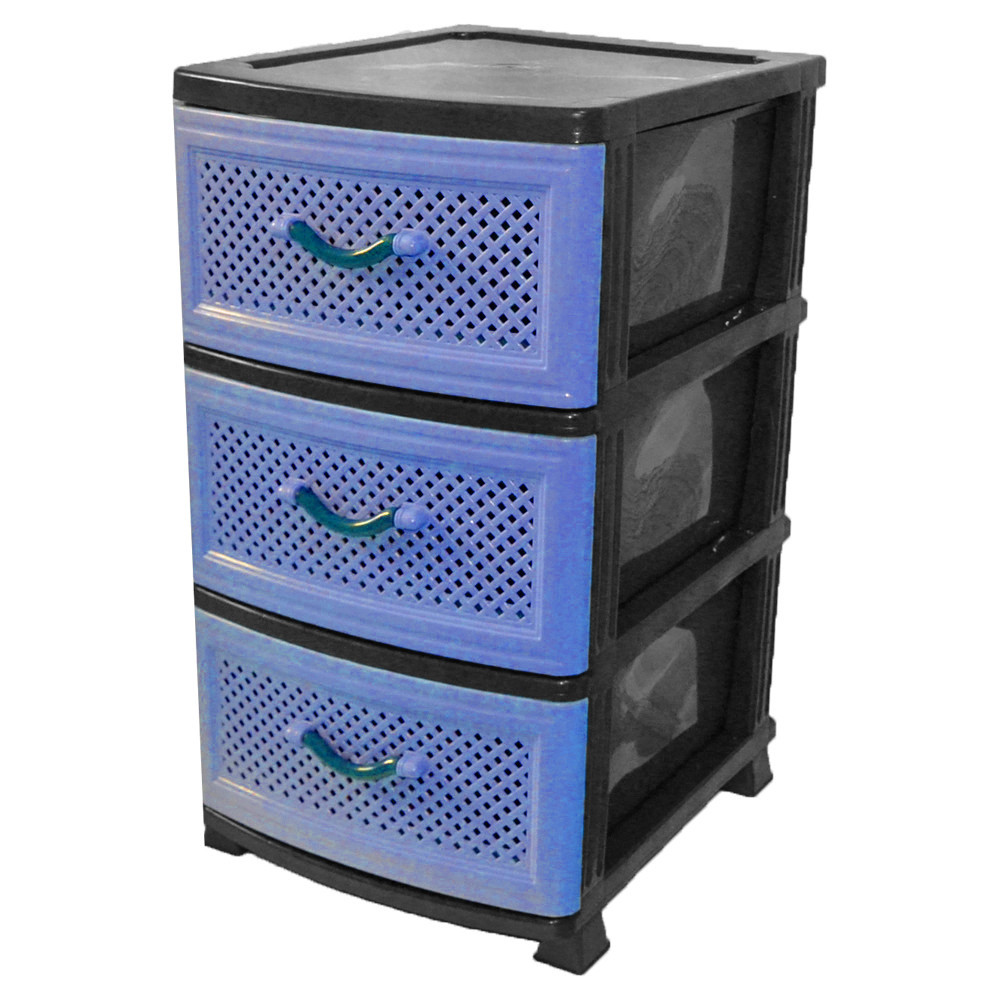 Комод пластиковий Efe Plastics 3 ящики 69х46х38, сітка, сірий. Ефе пластик.. Одеса - фото 1