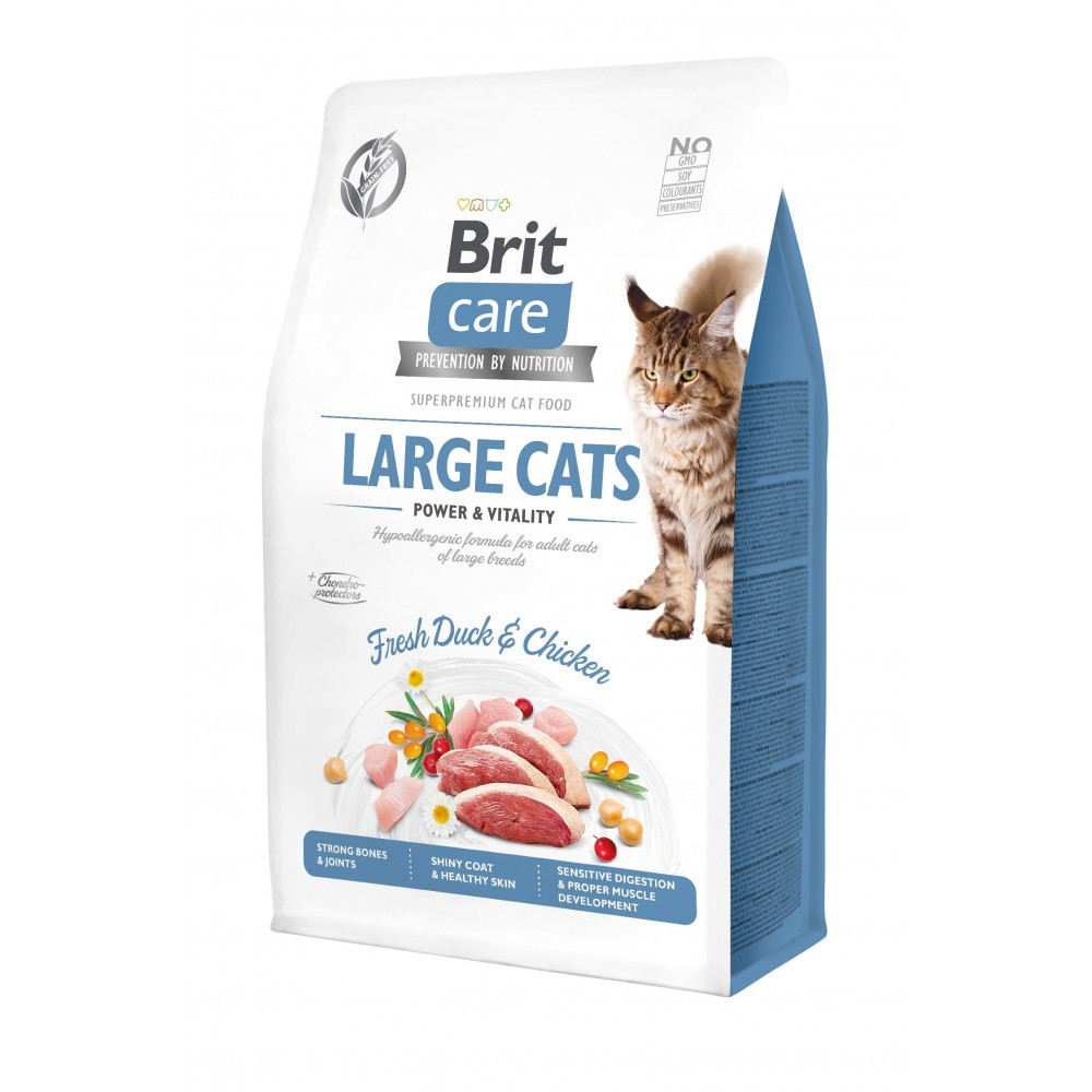 Сухой корм Brit Care Cat GF Large Power & Vitality для кошек больших пород, утка и курица, 400 г Винница - изображение 1