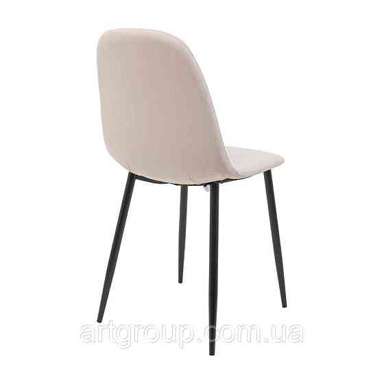 Стілець крісло м'який MacaoDesign U Simple 43 чорні ніжки Світло-бежевий Дніпро