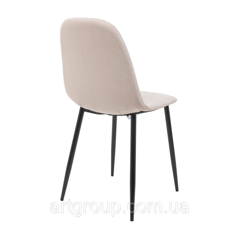 Стілець крісло м'який MacaoDesign U Simple 43 чорні ніжки Світло-бежевий Дніпро - фото 3