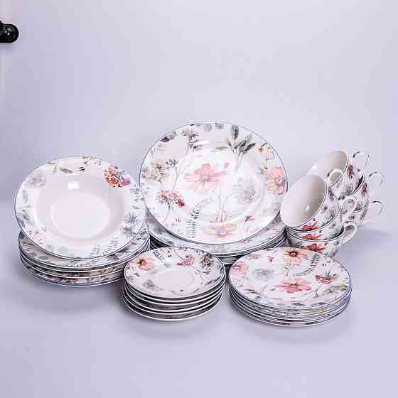 Yiwu Столовий сервіз з порцеляни Fleur на 6 осіб 30 предметів HP-HK-5 Коломия