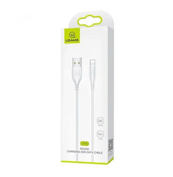 Кабель USB Lightning Usams US-SJ266 U18 2,0A 1м білий Житомир - фото 3
