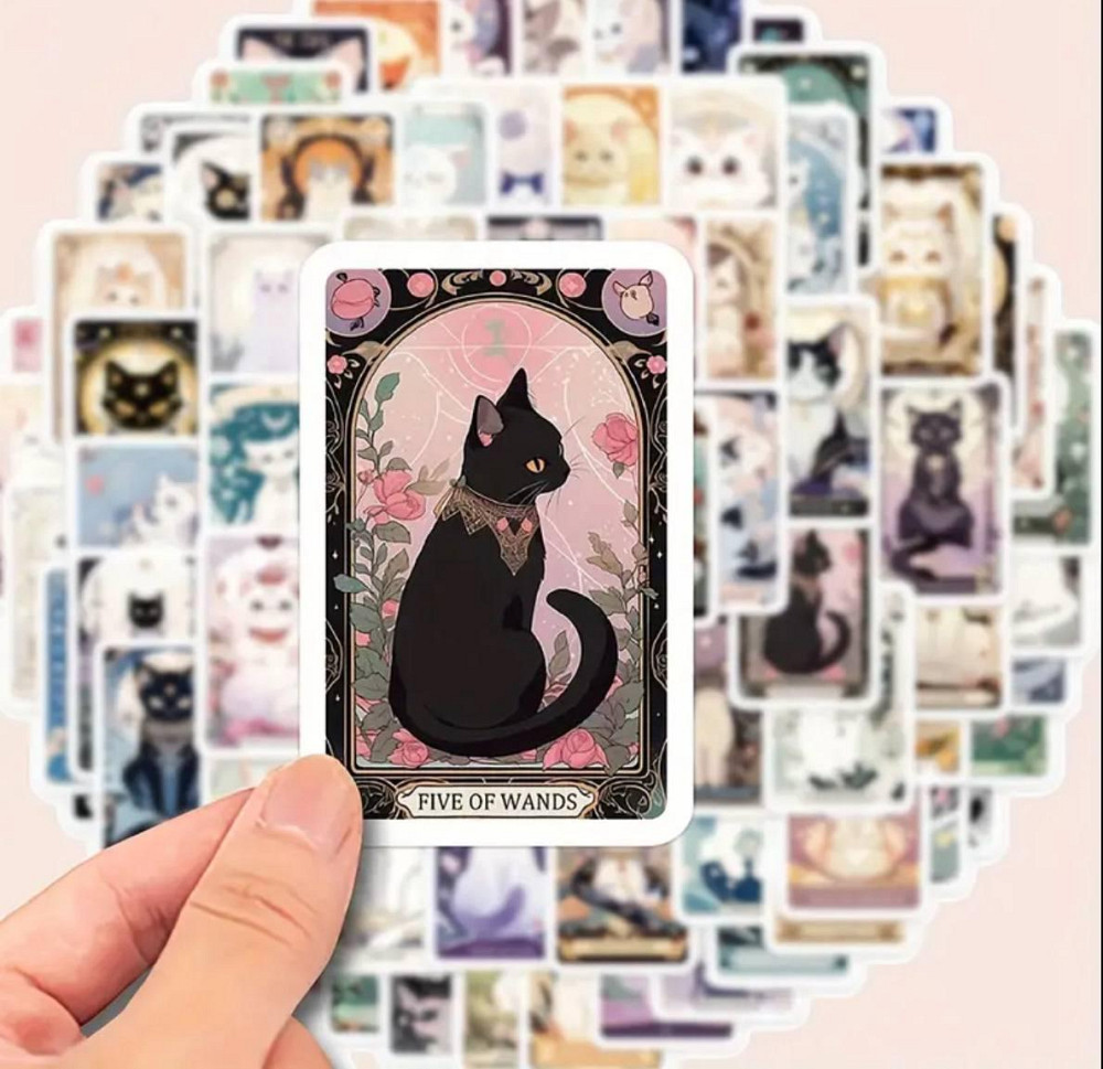 Стикеры Таро с котами – 78 шт, виниловые, водостойкие Киев - изображение 4