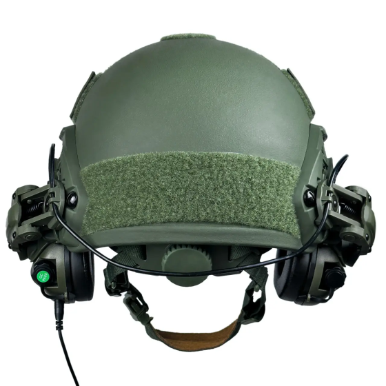 Тактический комплект шлем Fast + наушники Earmor М31 + крепление Чебурашка (Оливковый) XL Винница