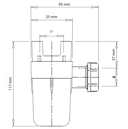 Сифон для групи безпеки Roho R2200-100 - 25x32    ( RO0161 ) 37009 Харьков