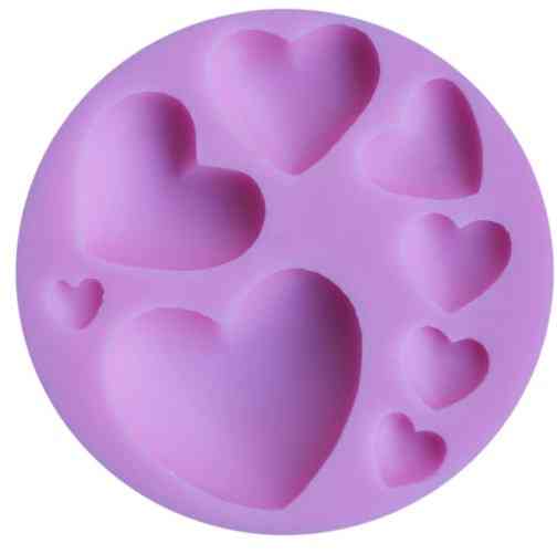 Молд силиконовый Сердца 78 мм розовый Киев