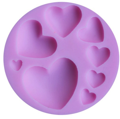 Молд силиконовый Сердца 78 мм розовый Киев - изображение 4