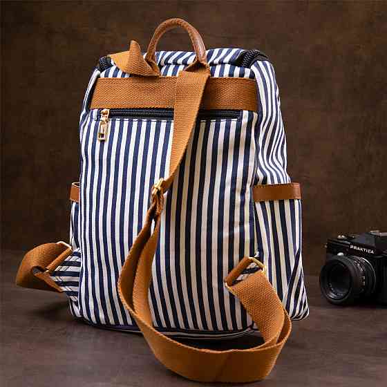 Рюкзак текстильний жіночий в смужку Vintage 20668 Білий Київ