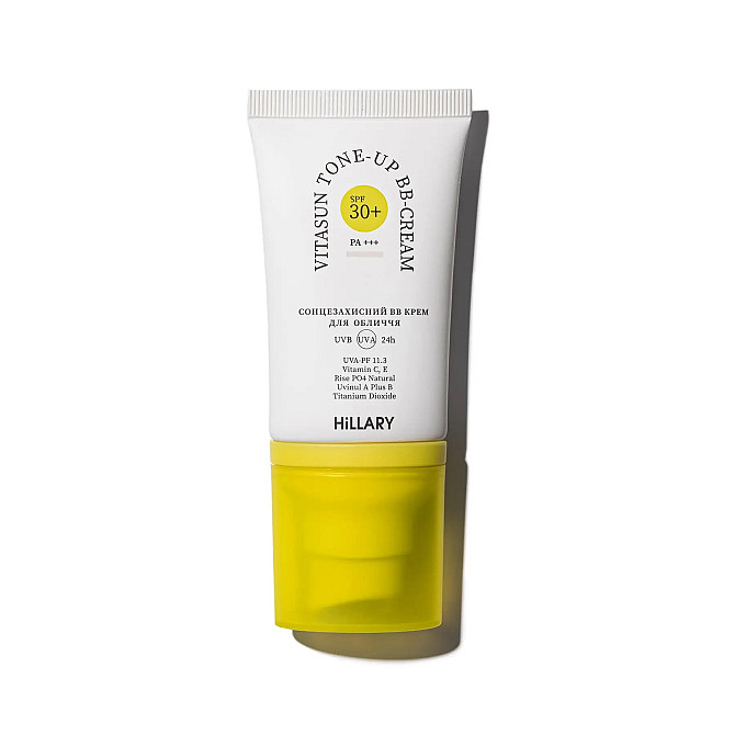 Солнцезащитный BB крем для лица SPF30+ Ivory VitaSun Tone-Up BB Cream All Day Protect SPF30+ HiLLARY 40 мл Винница - изображение 1