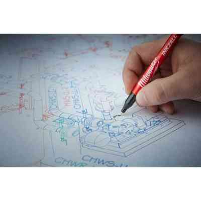 Набор маркеров Milwaukee Fine Tip INKZALL синий, красный, черный, черный, 4шт (48223165) Винница