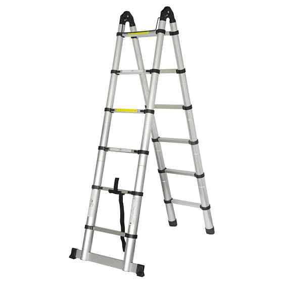 Flora Лестница телескопическая универсальная 12 ступеней 3.8м FLORA (5033414) Коломия