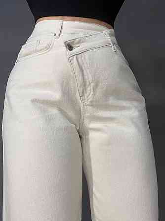 Джинси жіночі Its Basic 3847-7S6 straight fit з асиметричною застібкою бежеві, бежевий, 36, 36, 72 см, 98 см Київ