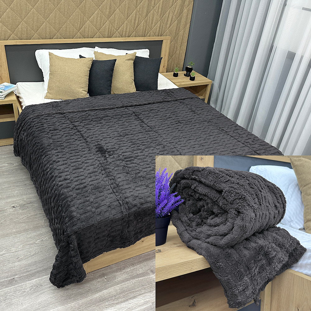 Плед-покривало 200х230 см (+-5см) Графитовый (87-238) Киев - изображение 1