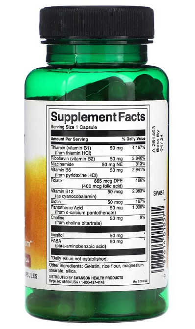 Комплекс витаминов  B-50 Swanson Balance B-50 Complex 100 caps Киев - изображение 2