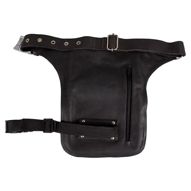 Черная кожаная сумка на бедре W-TEC Black Heart Devil Skul Киев - изображение 2