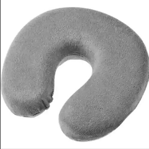Надувна Подушка для шиї сіра - розмір у спущеному вигляді 35*28см Київ - фото 1